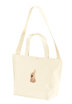Bunny and Strawberry Embroidered 17L Eco-Sustainable Tote Bag
