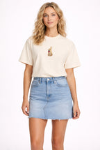 Bunny and Strawberry Embroidered 250 GSM Organic Cotton T shirt | Adults and Kids Matching Set