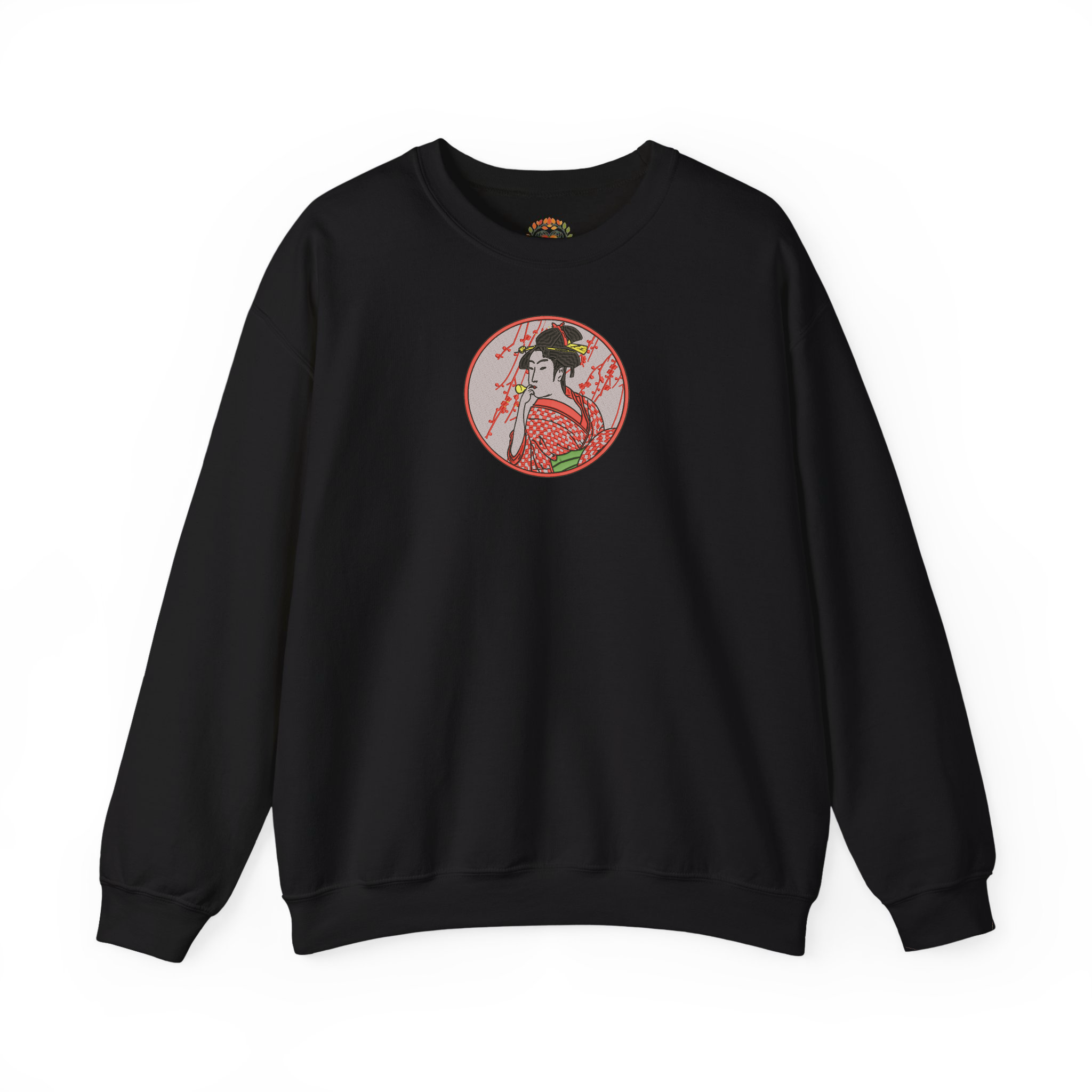 Japanese Courtesan Geisha Ukiyo-e Embroidered Hoodie | Sweatshirt