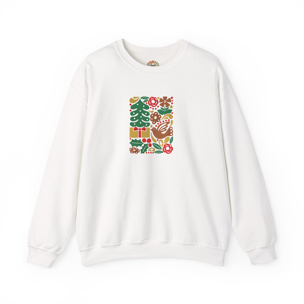 Colorful Christmas Decoration Abstract Boho Hoodie Embroidery Hoodie | Sweatshirt | T-shirt