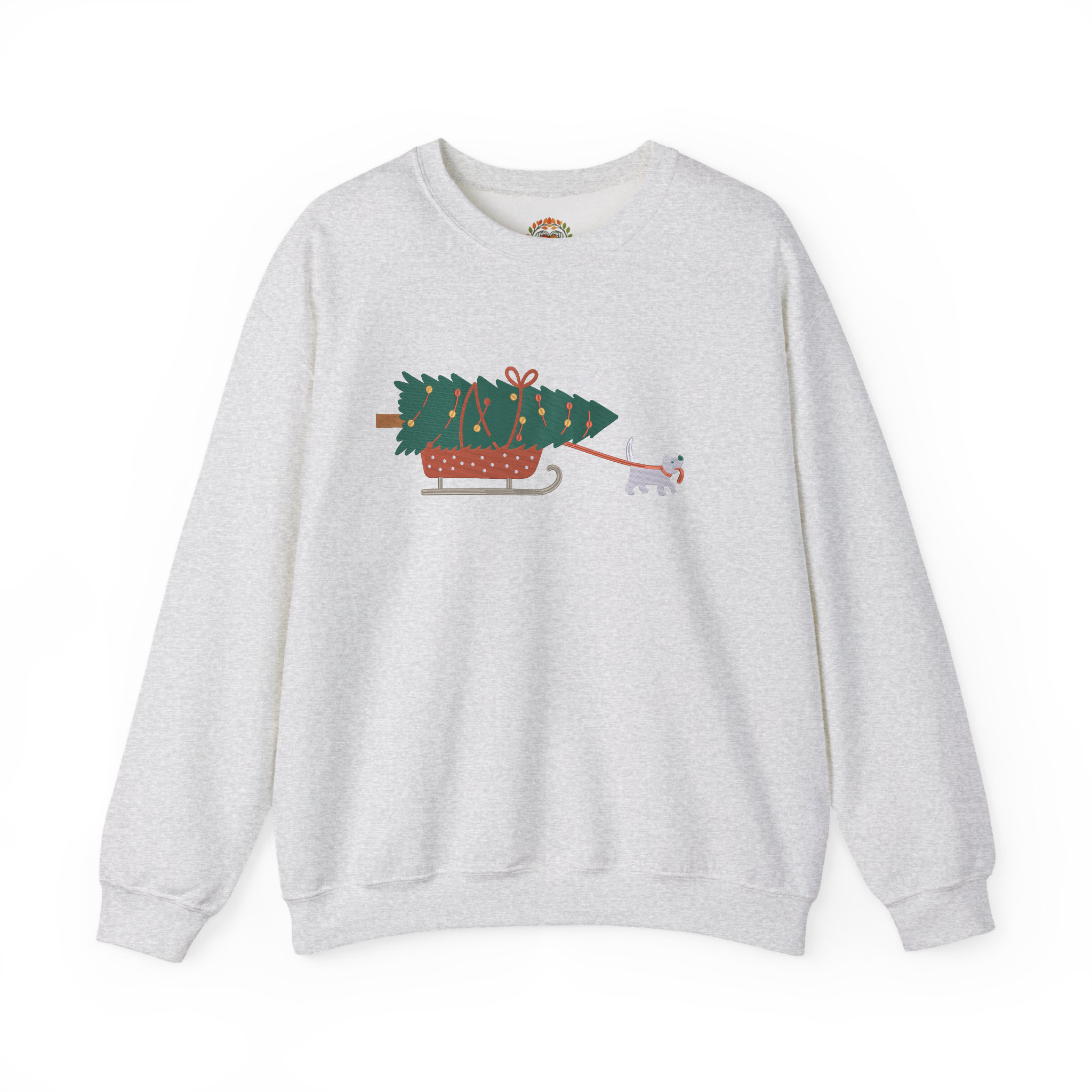 Cute Dog Celebrating Christmas Embroidery Hoodie | Sweatshirt | T-shirt