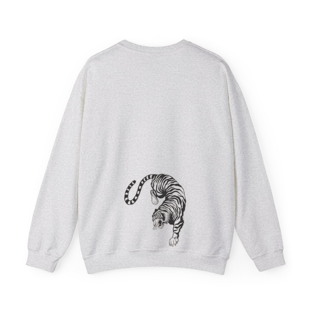 Sudadera con capucha y bordado de tigre siberiano en blanco y negro | Sudadera