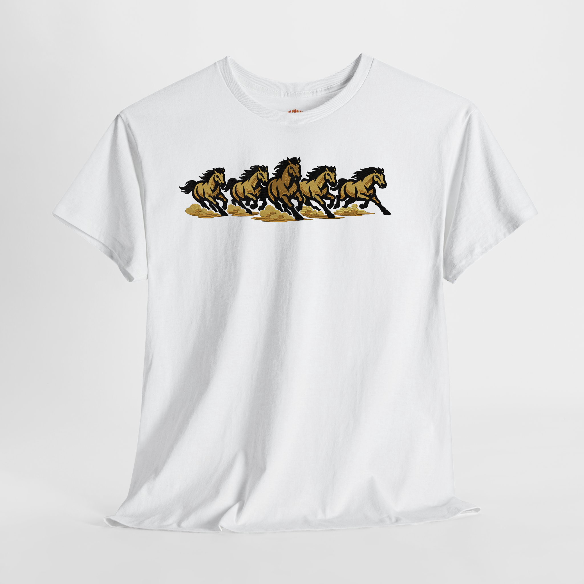 Spirit of the Wild Gold Stallions Embroidered Hoodie | Sweatshirt | T-shirt