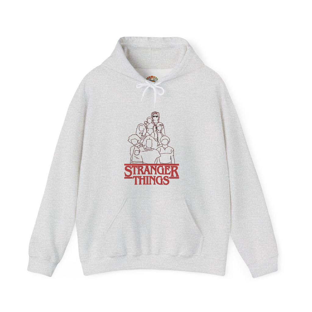 Sudadera con capucha bordada con líneas de Stranger Things | Sudadera