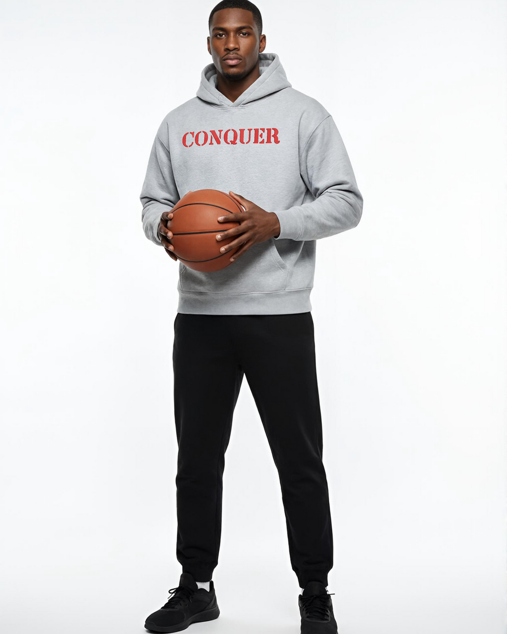 CONQUER Gym Motivation 3D Embroidered Hoodie | Sweatshirt