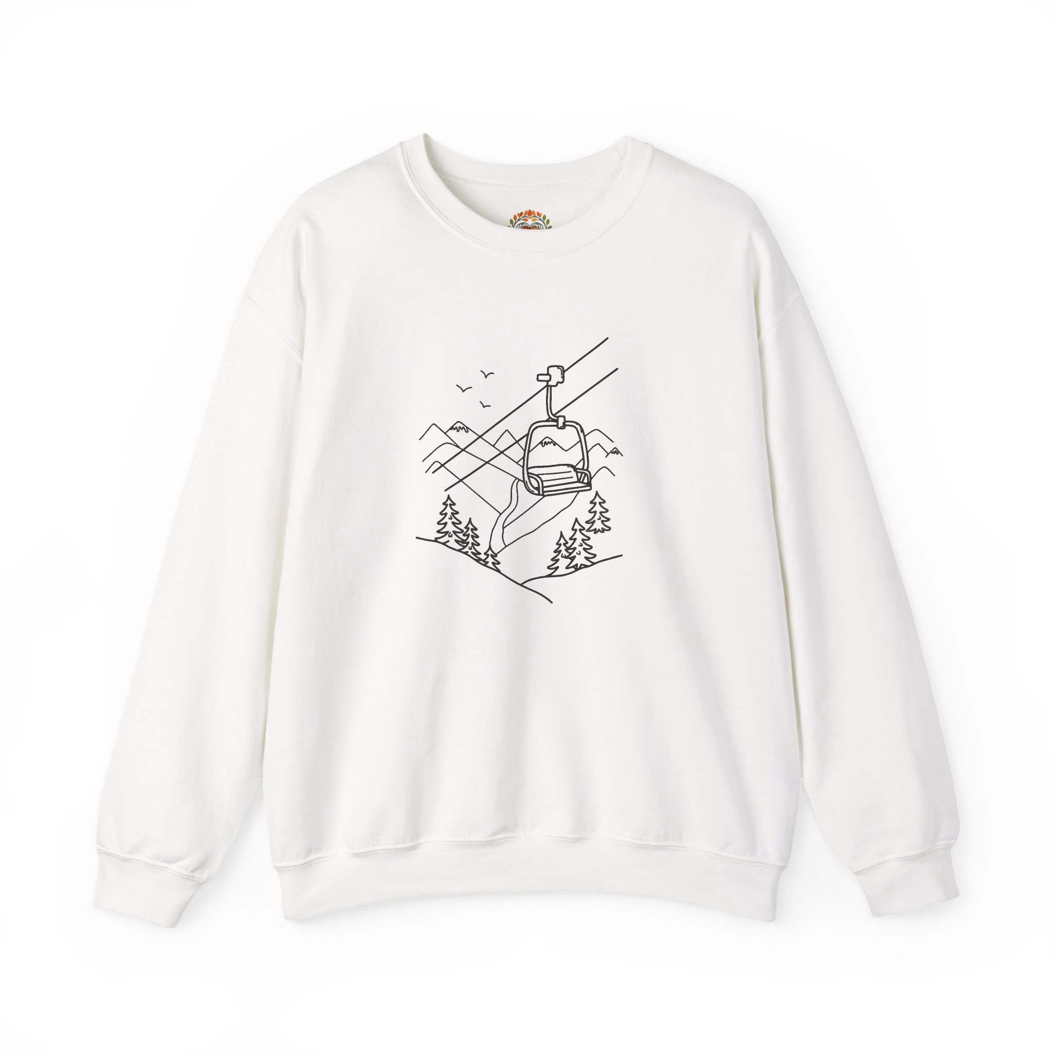 Mountain Ski Snowboarding Ropeway Embroidery Hoodie | Sweatshirt | T-shirt