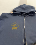 Sudadera con capucha pesada con doble cremallera Golden Bonsai Chureito Fuji Pagoda Landscape | Bordada 450GSM