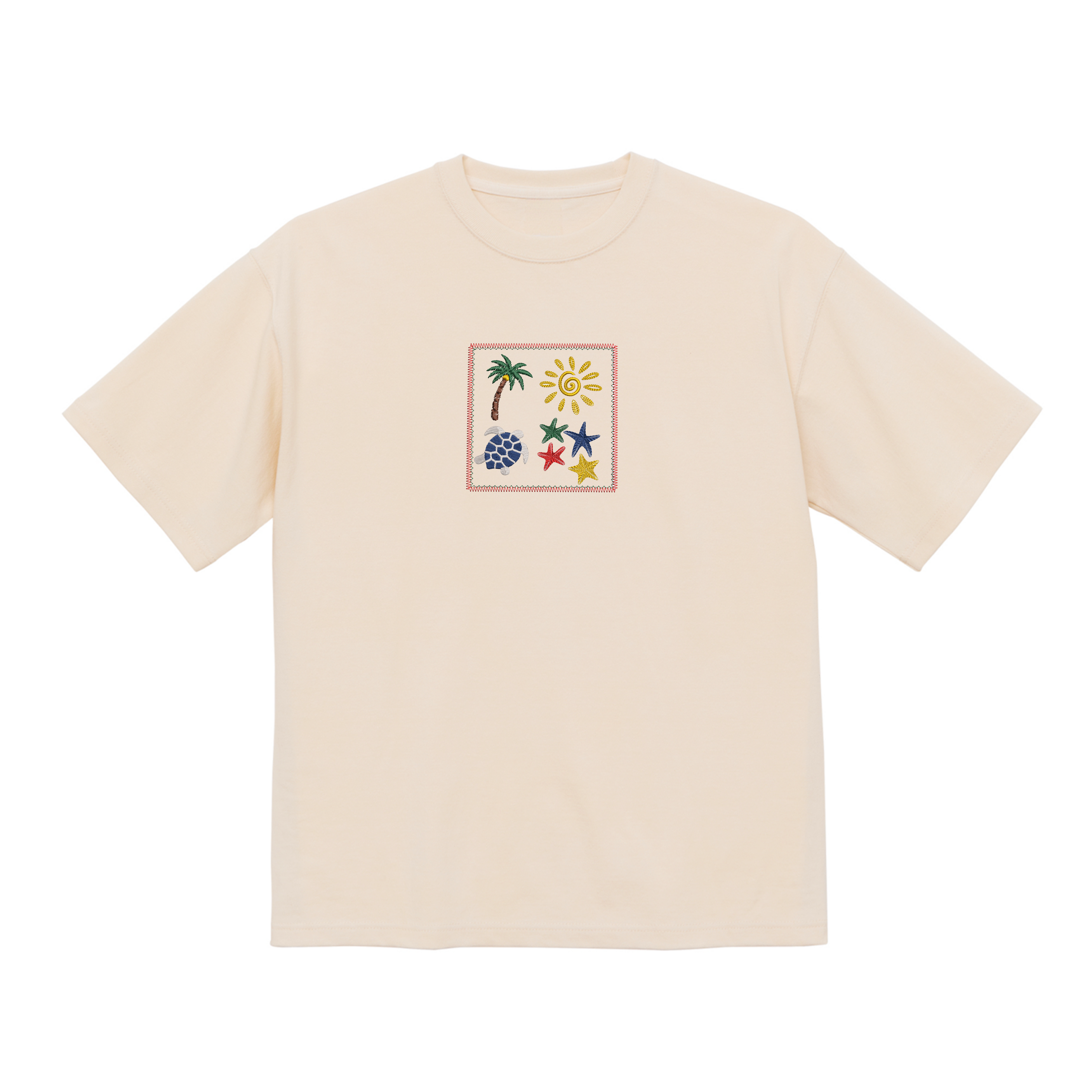 Sun Beach Ocean Summer Embroidered Premium T shirt | Matching Set Adults and Kids