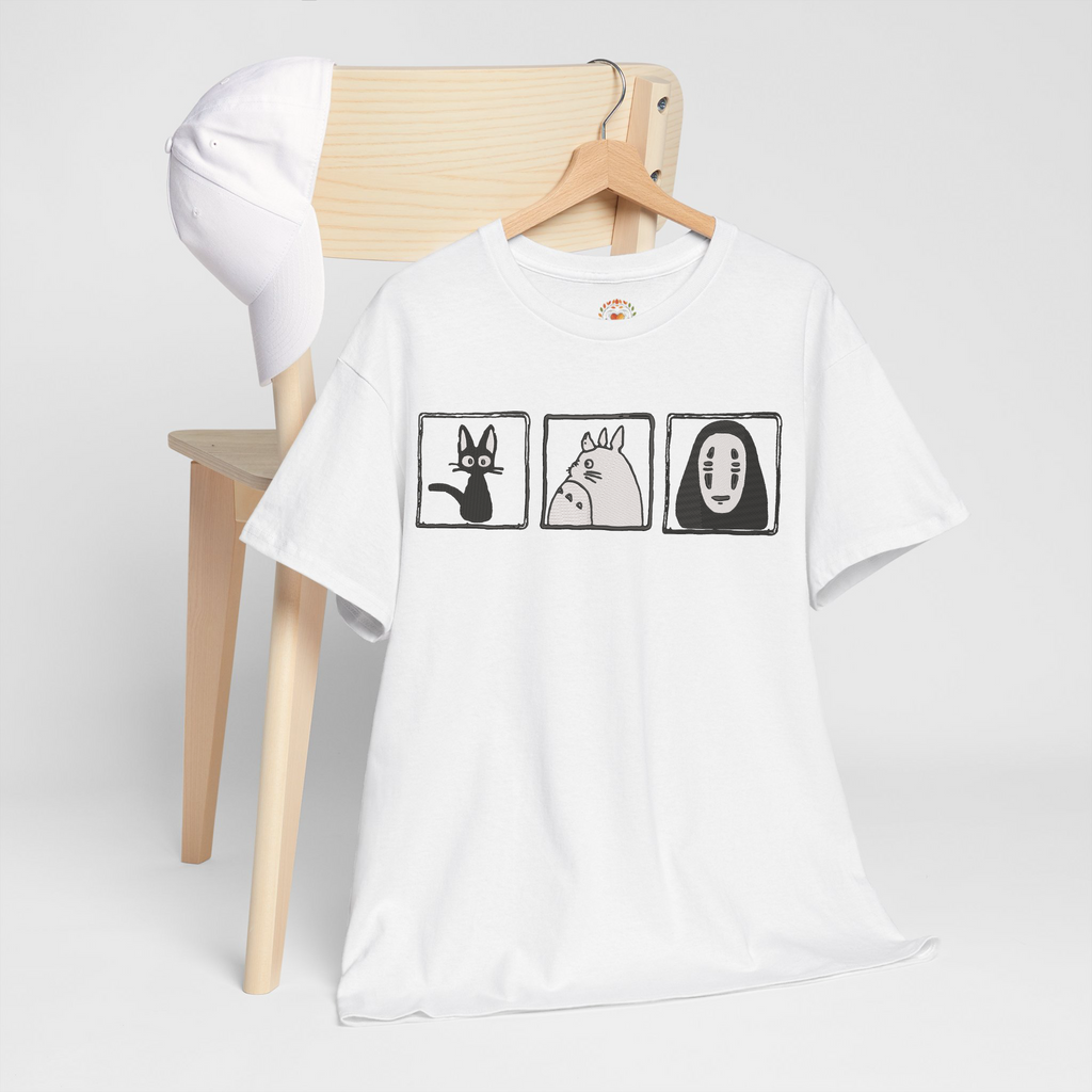 Ghibli Jiji Kaonashi Totoro Embroidery Hoodie | Sweatshirt | T-shirt