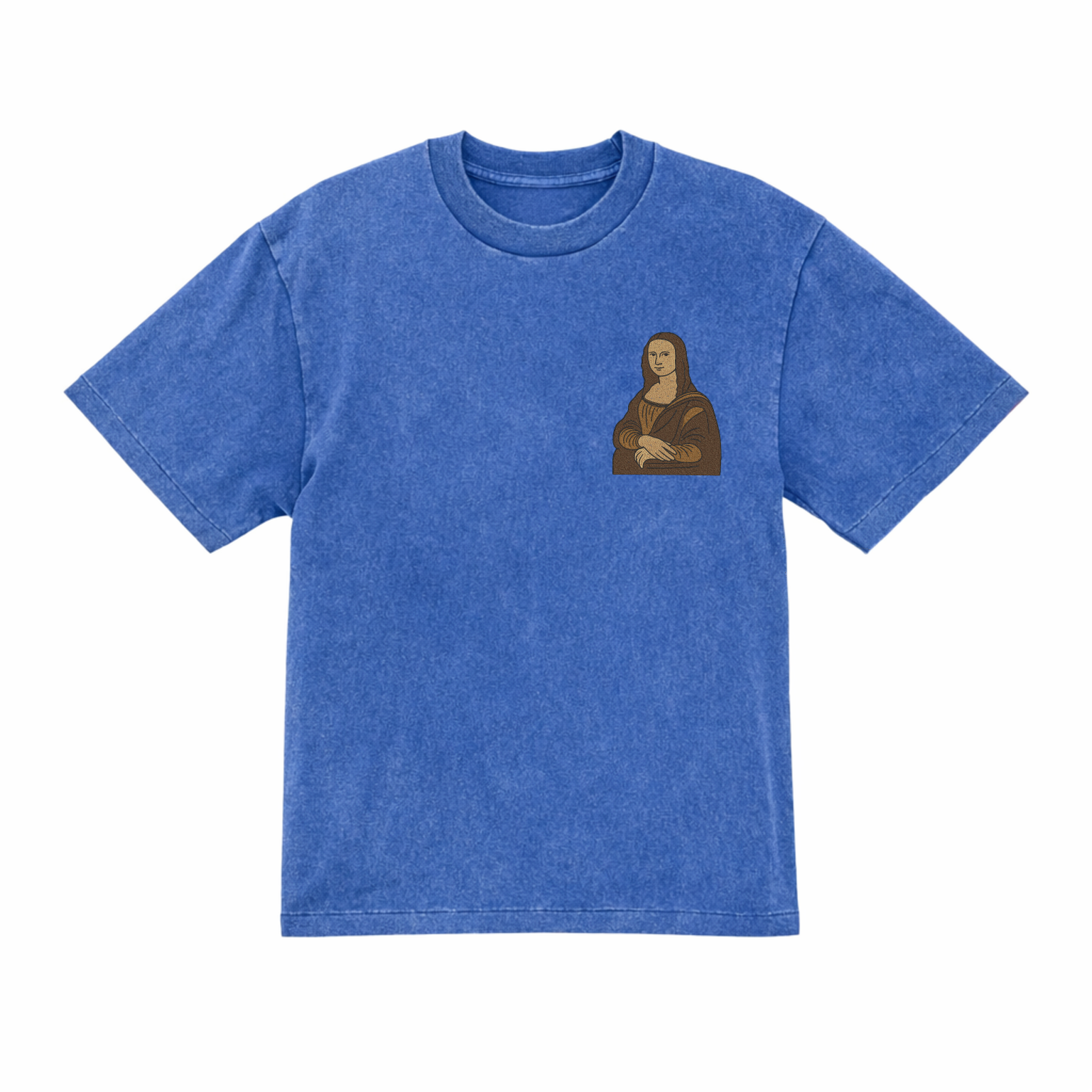 Mona Lisa Leonardo Da Vinci Premium Cotton Heavyweight Embroidered T shirt