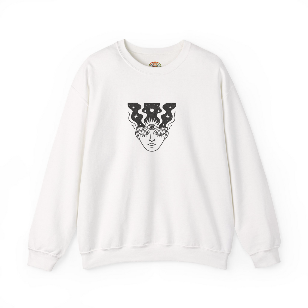 Sudadera con capucha y bordado de silueta de rostro psicodélico | Sudadera | Camiseta