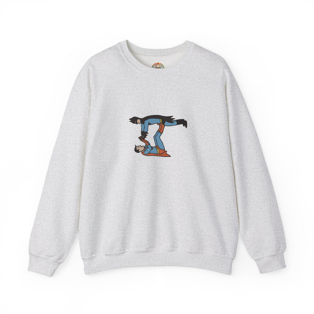 Super-mannn Lifting Bat-mann Embroidery Hoodie | Sweatshirt