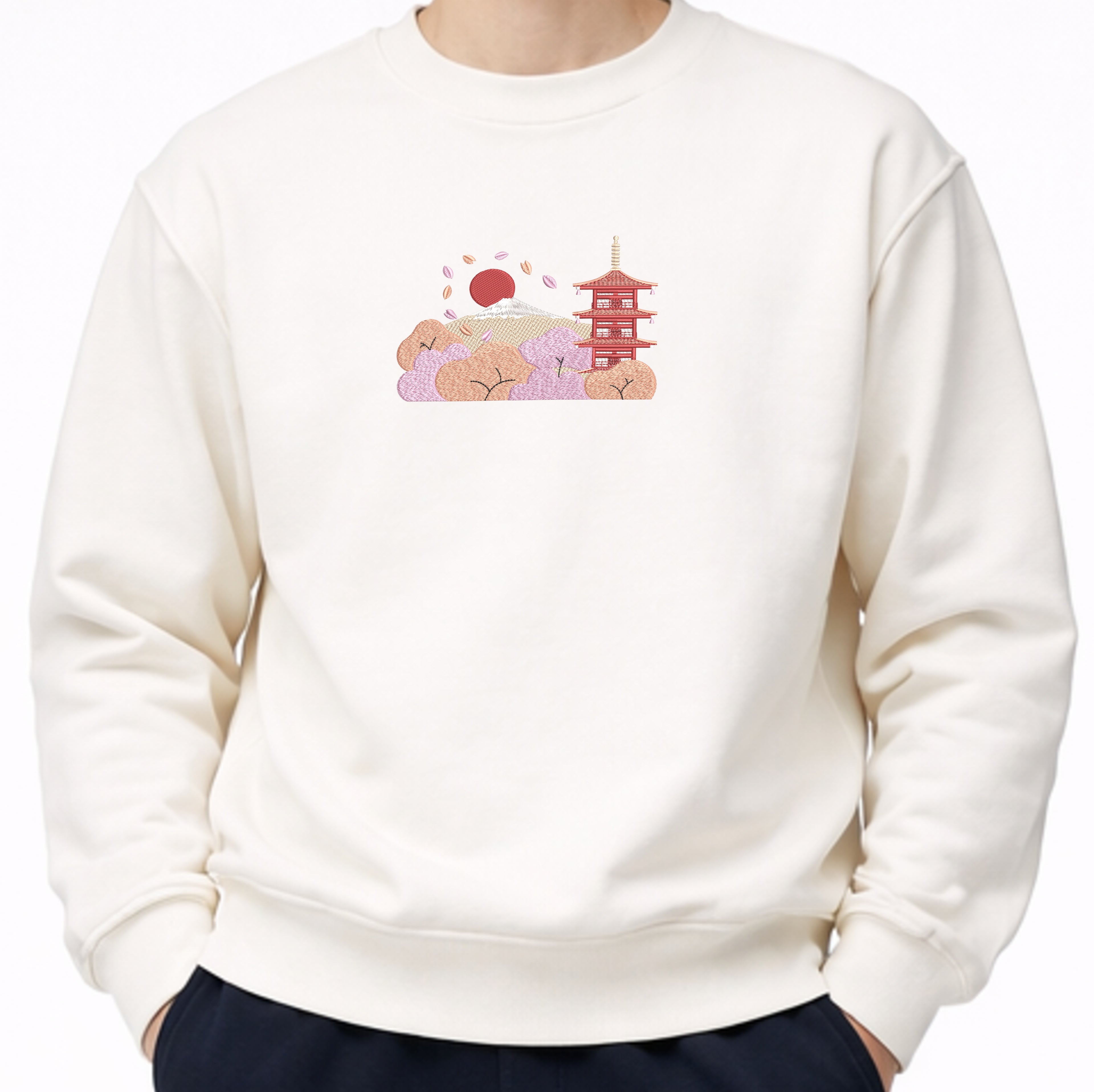 Chureito Fuji Pagoda Landscape | Embroidered 450GSM Heavyweight Sweatshirt