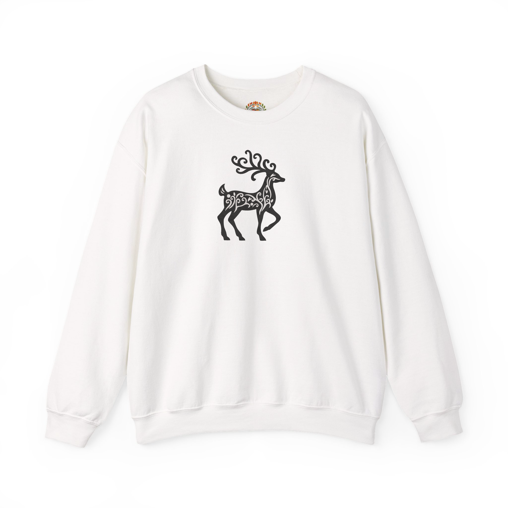 ボヘミアン風ナチュラルな気まぐれな鹿刺繍パーカー | スウェットシャツ