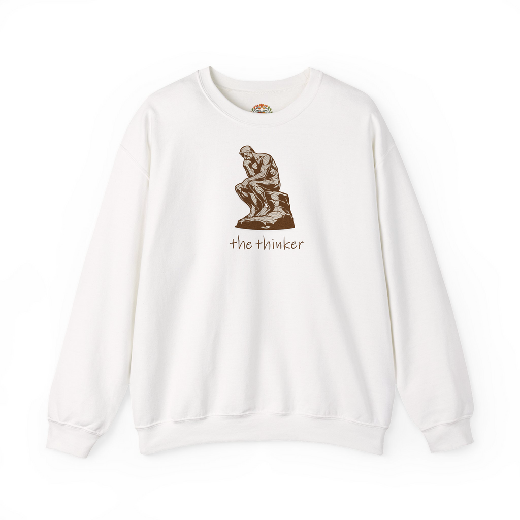 The Thinker Le Penseur Auguste Rodin Embroidered Hoodie | Sweatshirt | T-shirt