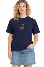 Abstract Tulip Lady Mural Embroidered Premium T shirt