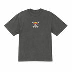 One Piece Straw Hat Embroidered T-Shirt – Heavyweight Organic Cotton Anime Shirt