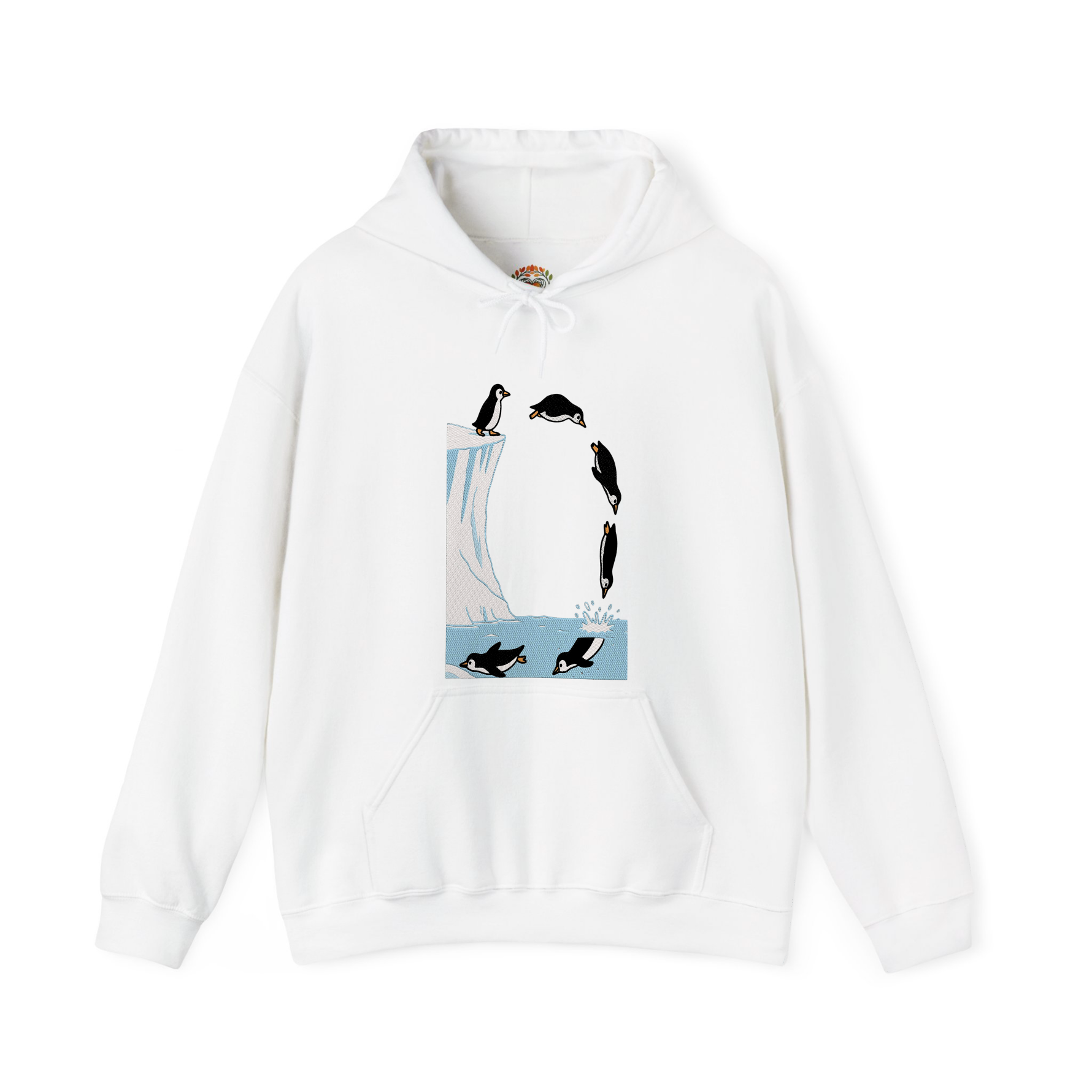 Penguin Diving Premium Heavyweight Embroidered Hoodie and Sweatshirt