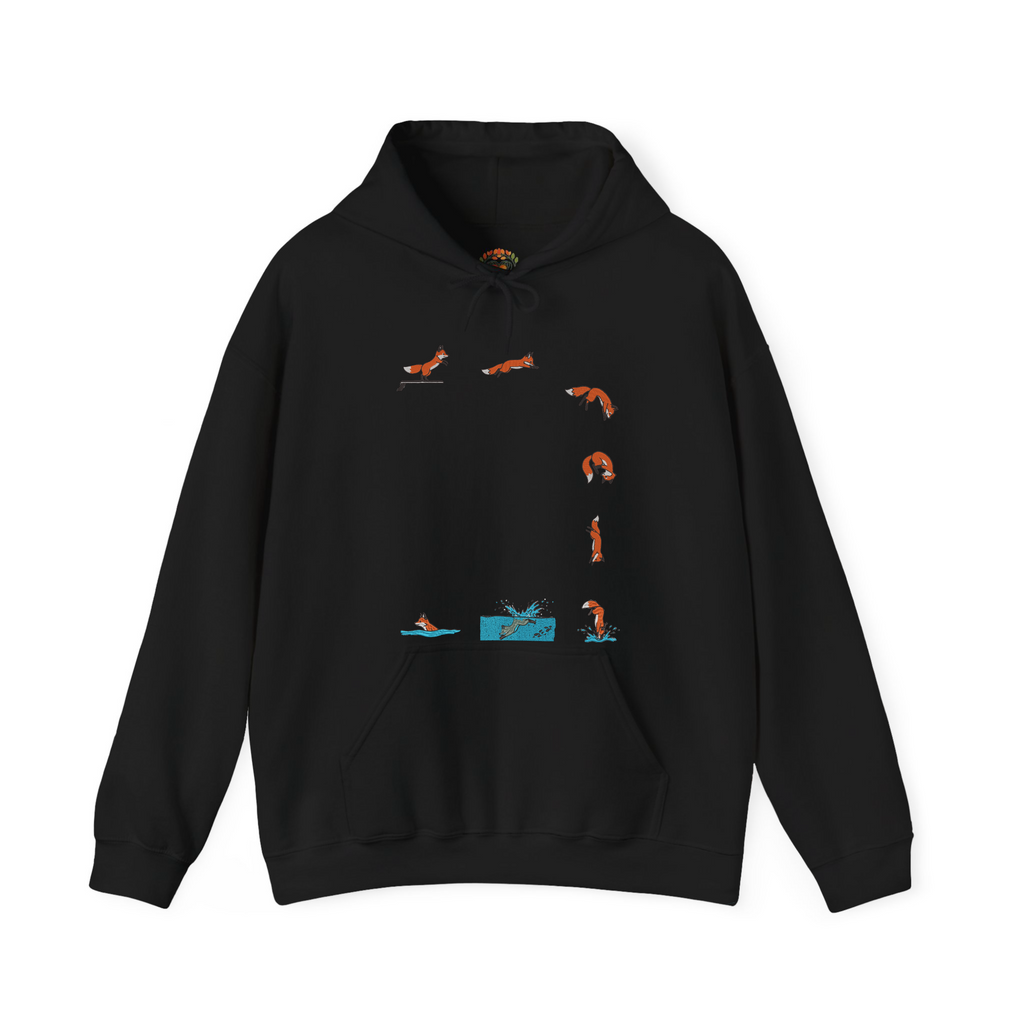 Fox Diving Funny Animal Lover Embroidered Hoodie | Sweatshirt | T-shirt