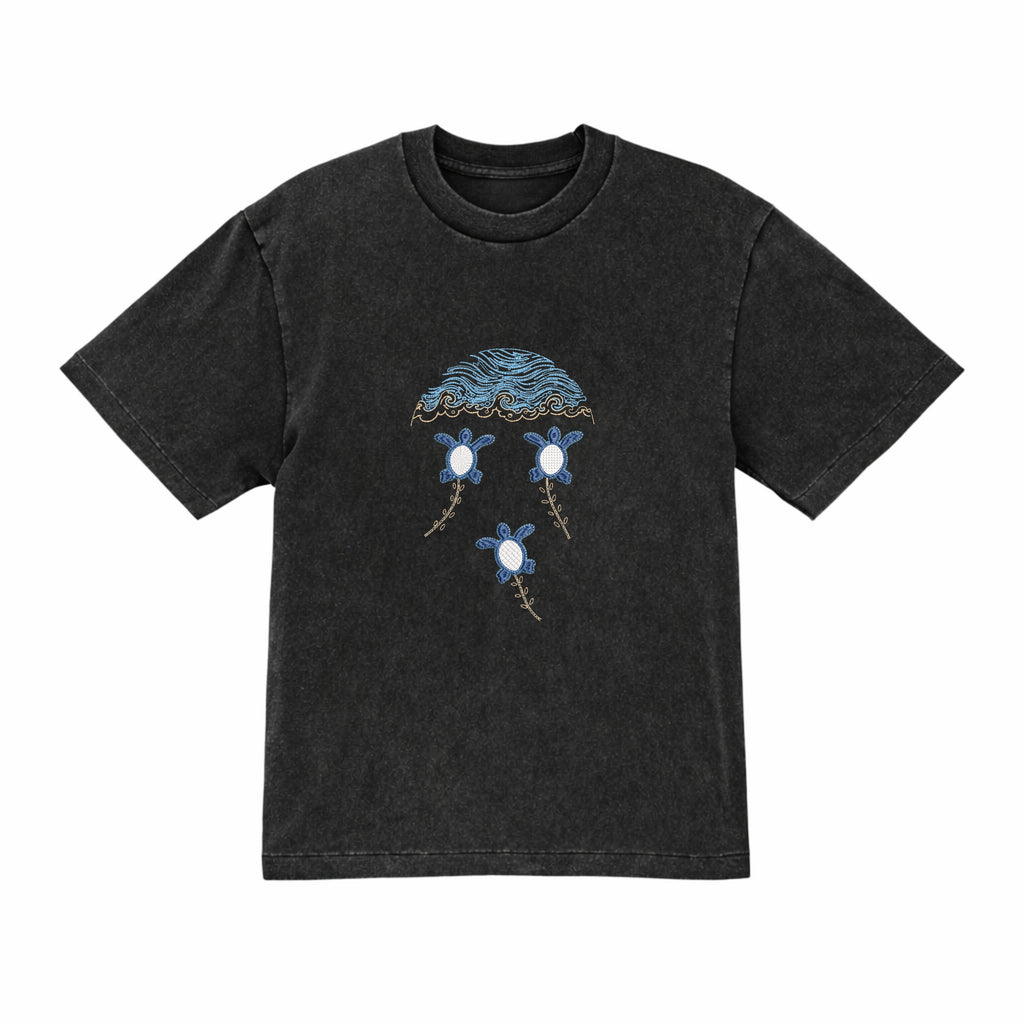 ウミガメの赤ちゃん柄Tシャツ 親子お揃い 大人用・キッズ用