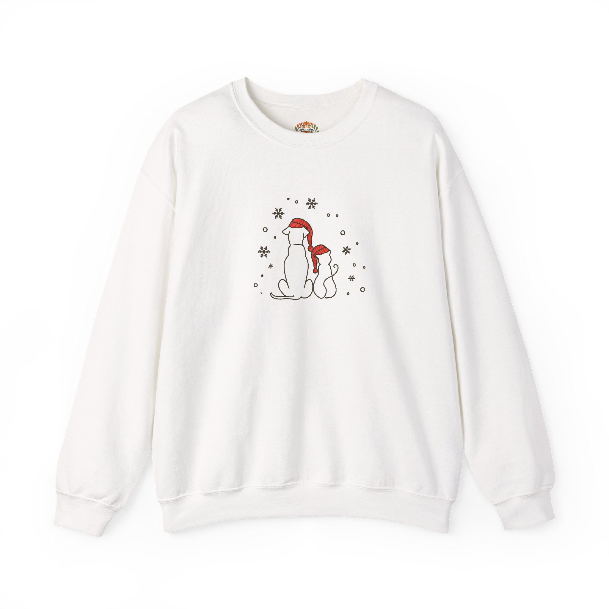 Christmas Holiday Dog Mom Embroidery Hoodie | Sweatshirt | T-shirt