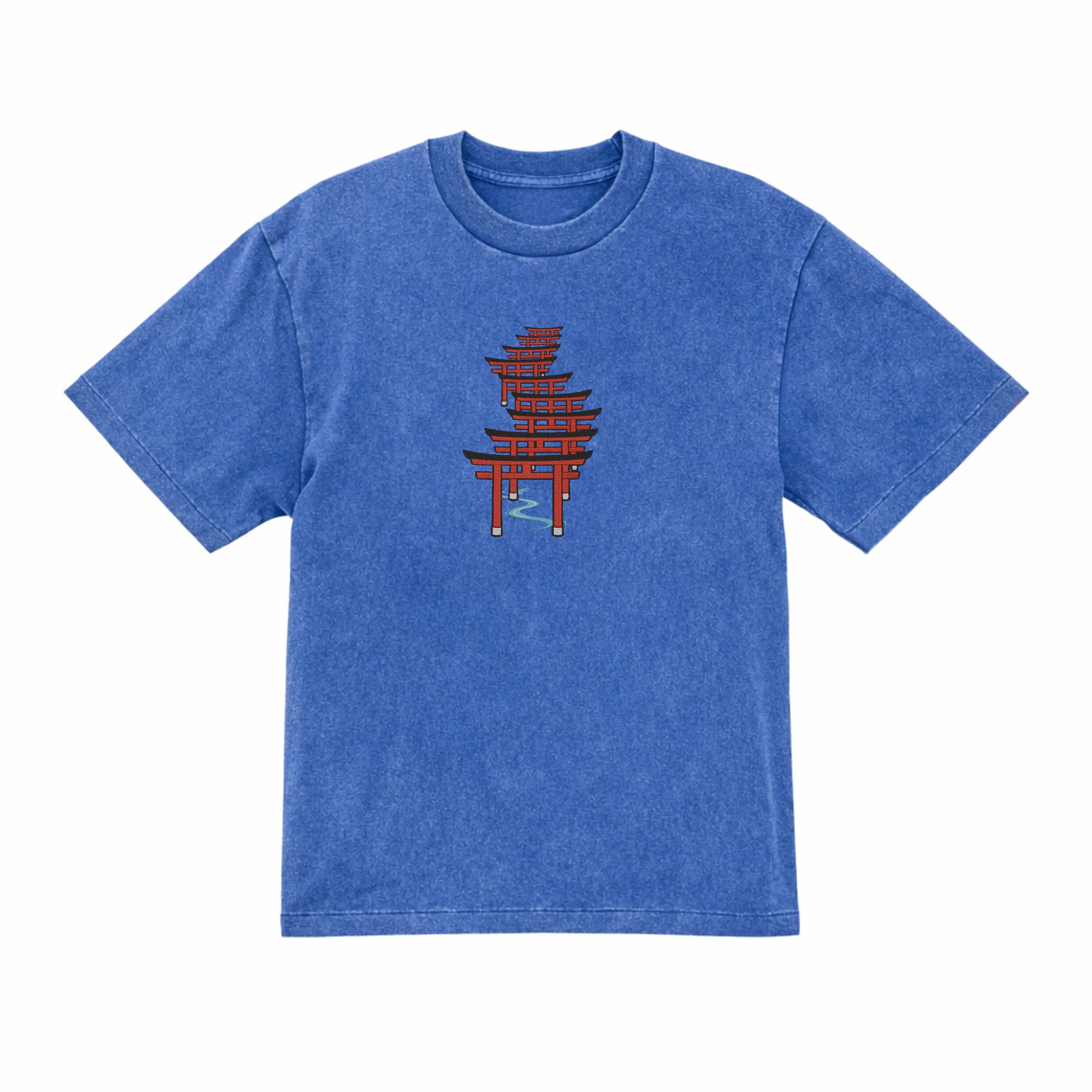 Japanese Torii Gate Premium Cotton Heavyweight Embroidered T shirt