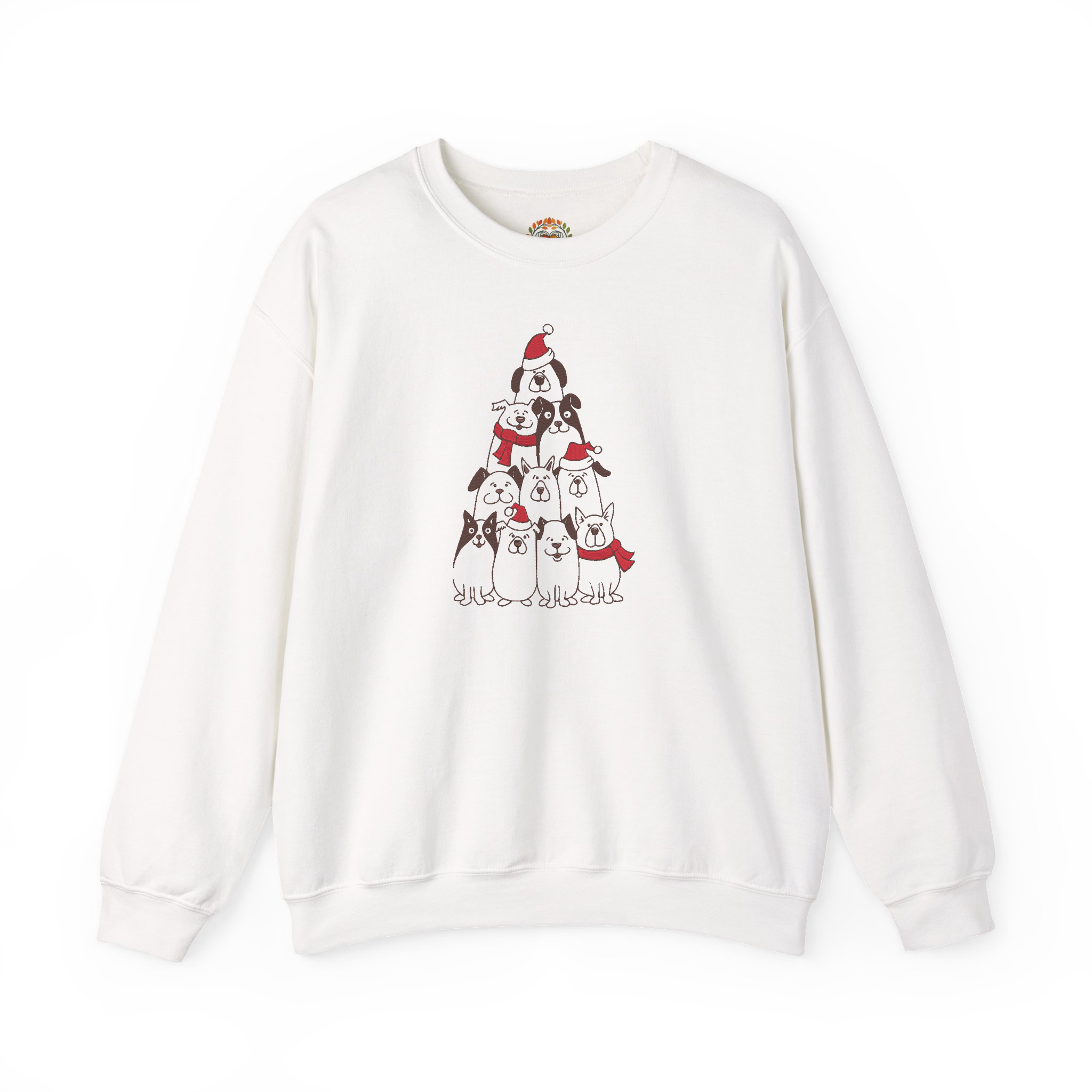 Christmas Dog Lover Holiday Xmas Tree Embroidery Hoodie | Sweatshirt | T-shirt