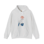 Sudadera con capucha minimalista con bordado floral abstracto de rosas y mujer | Sudadera