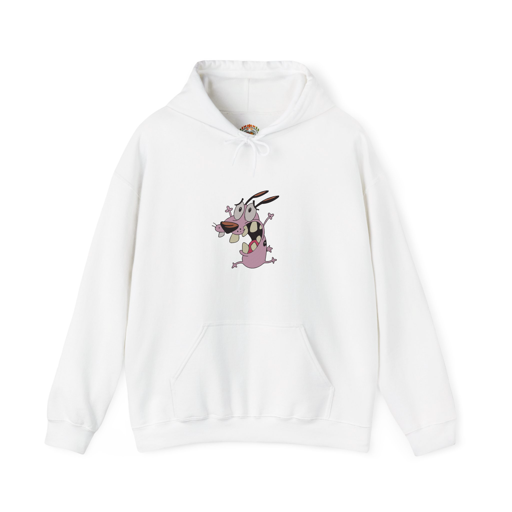 Courage The Cowardly Dog Embroidery Hoodie | Sweatshirt | T-shirt