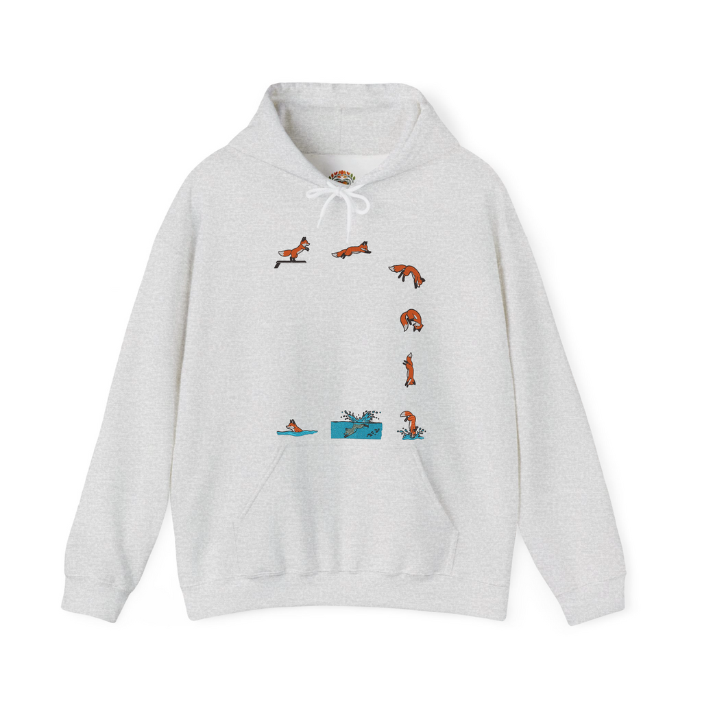 Fox Diving Funny Animal Lover Embroidered Hoodie | Sweatshirt | T-shirt