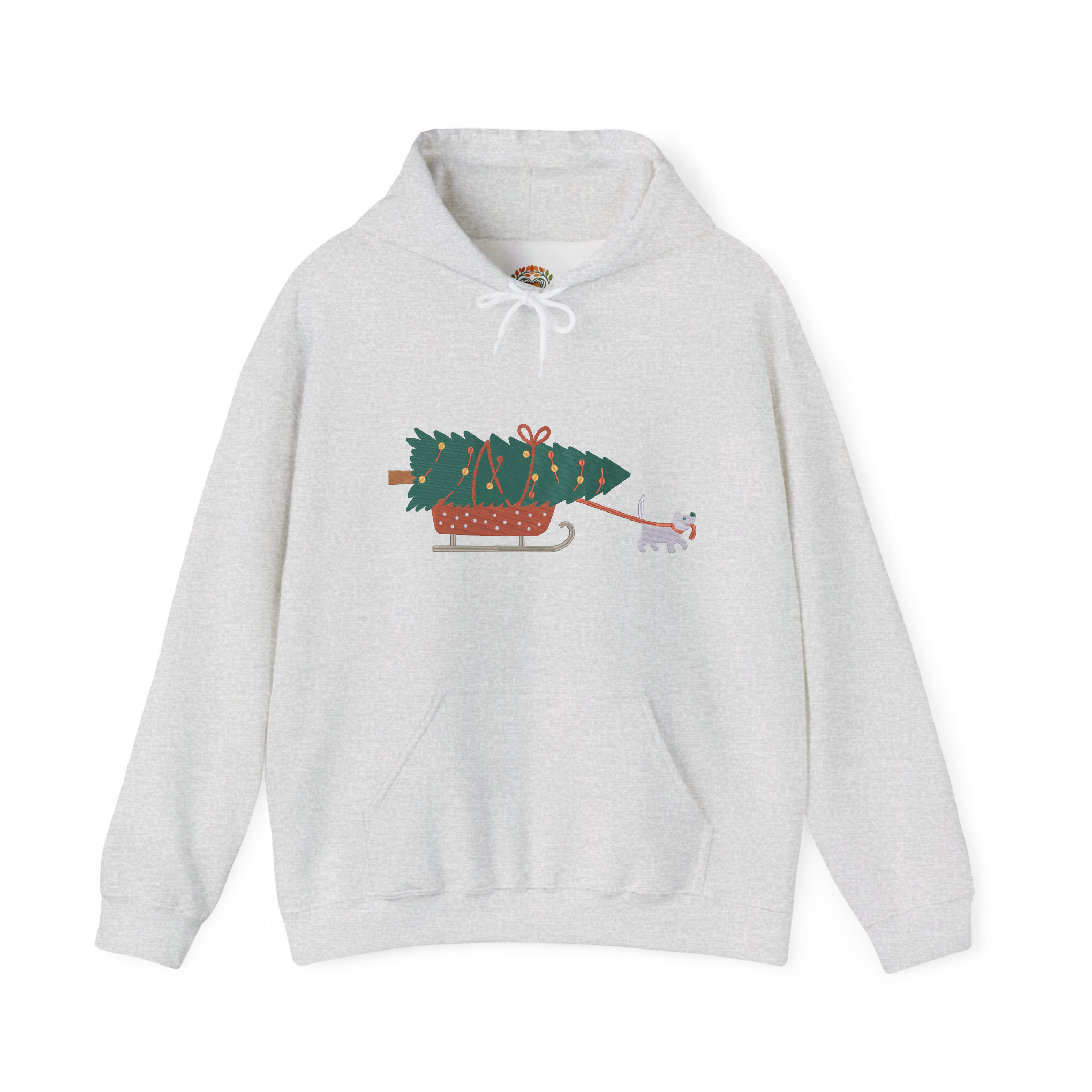 Cute Dog Celebrating Christmas Embroidery Hoodie | Sweatshirt | T-shirt