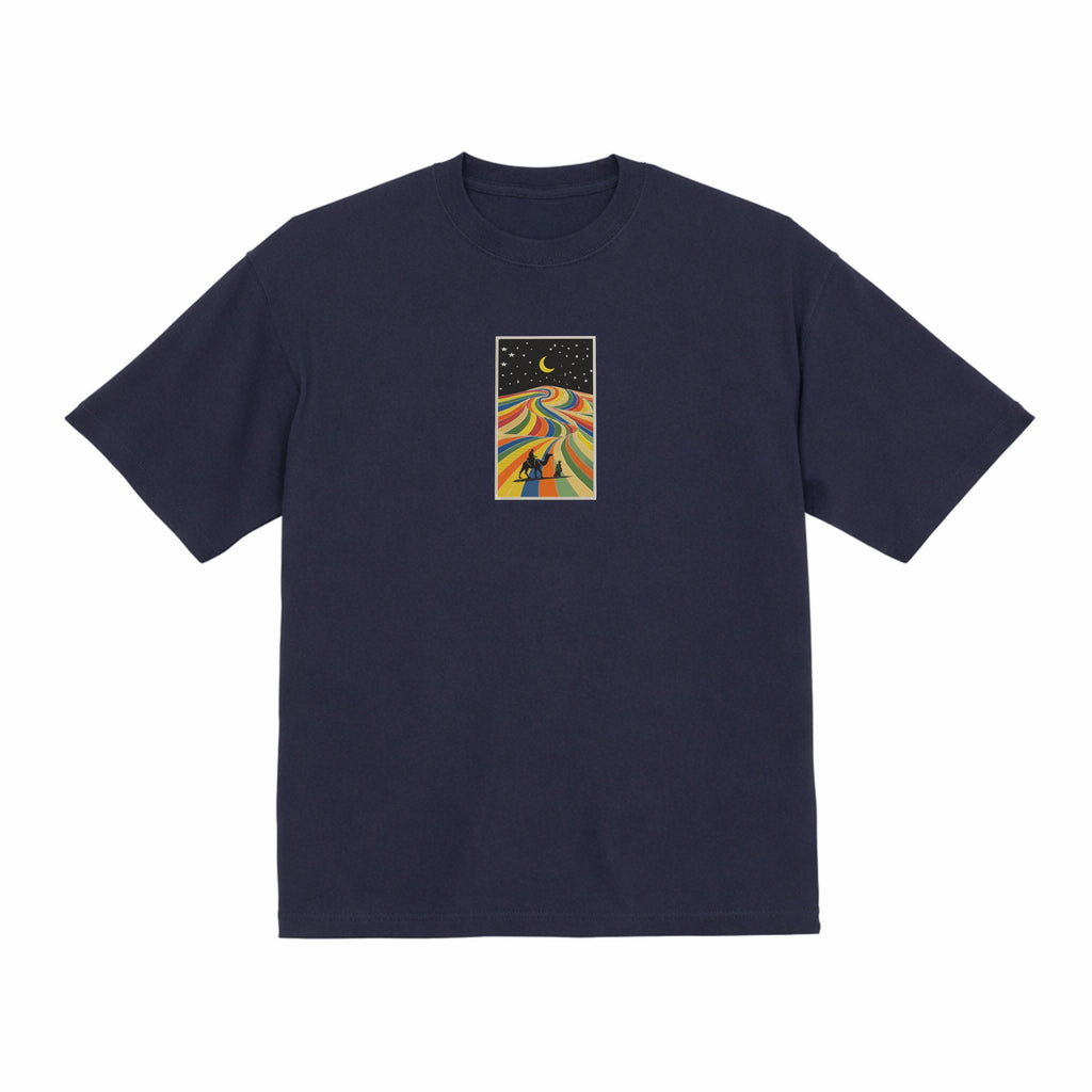 Embroidered Rainbow Desert Valley Premium Cotton Heavyweight T shirt