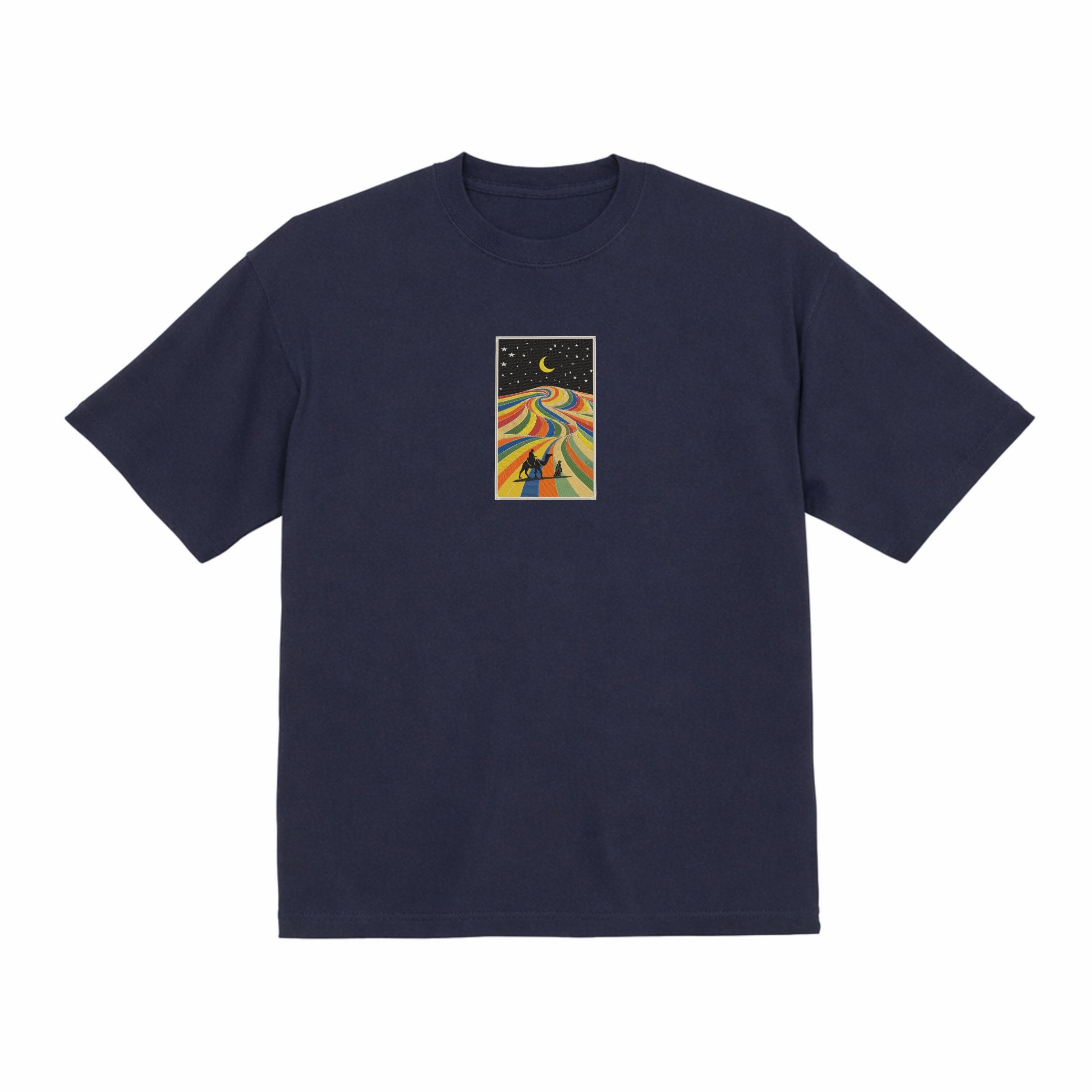 Embroidered Rainbow Desert Valley Premium Cotton Heavyweight T shirt