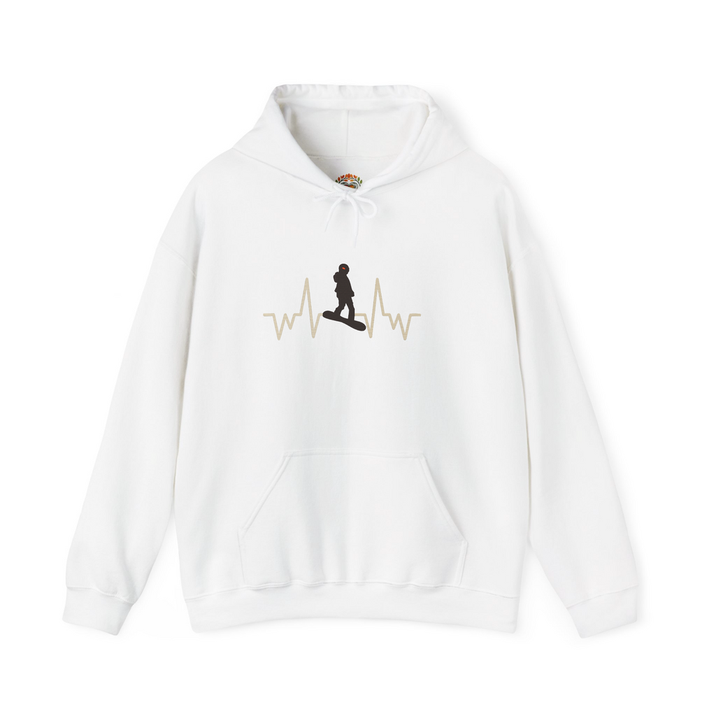 Snowboarding Heart Beat Pulse of the Slope Embroidery Hoodie | Sweatshirt | T-shirt