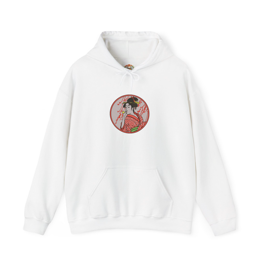 Japanese Courtesan Geisha Ukiyo-e Embroidered Hoodie | Sweatshirt