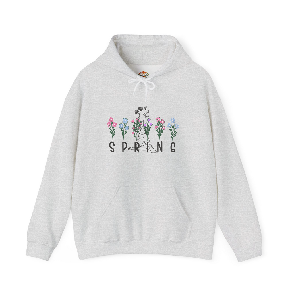 Spring Floral Boho Embroidered Hoodie | Sweatshirt | T-shirt