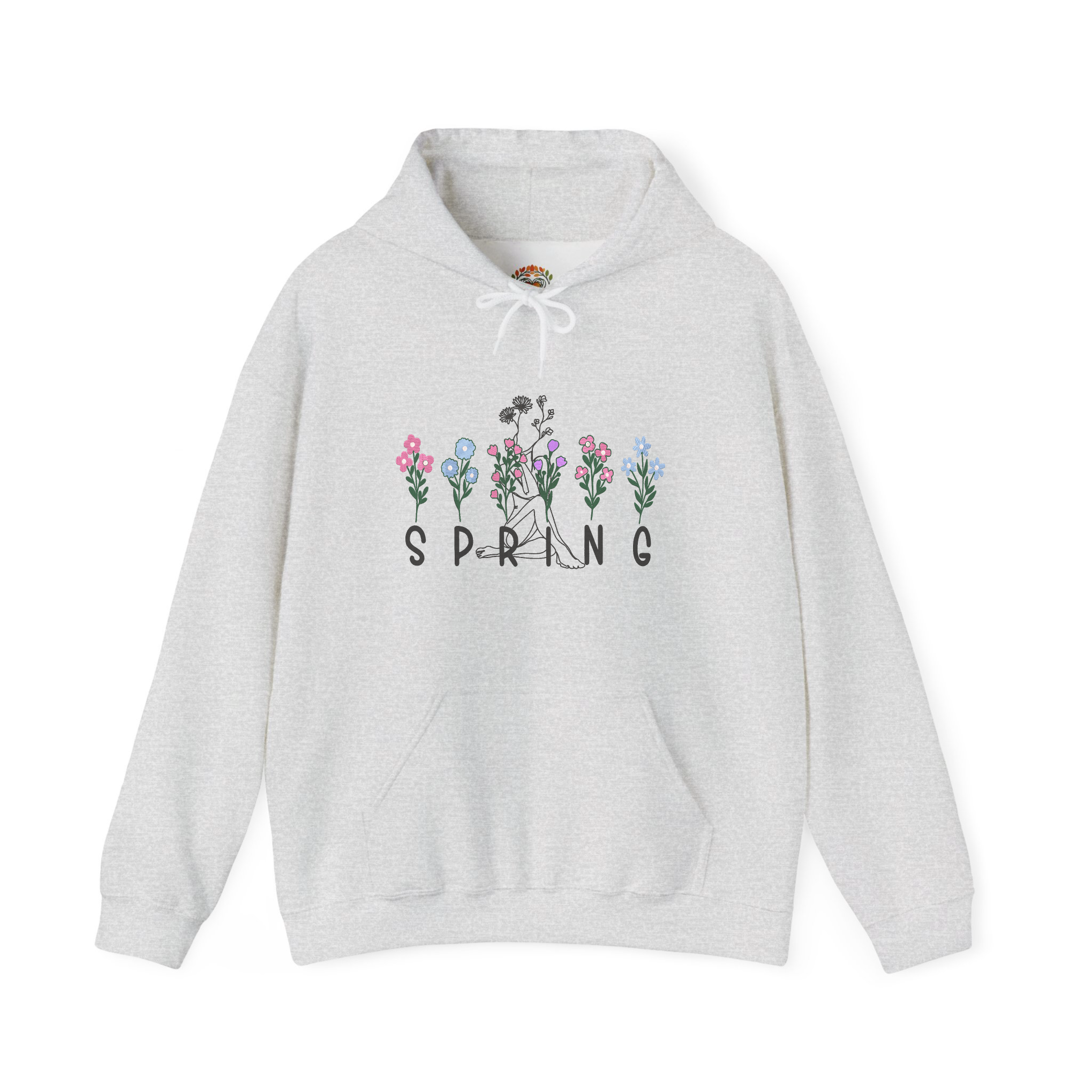 Spring Floral Boho Embroidered Hoodie | Sweatshirt | T-shirt