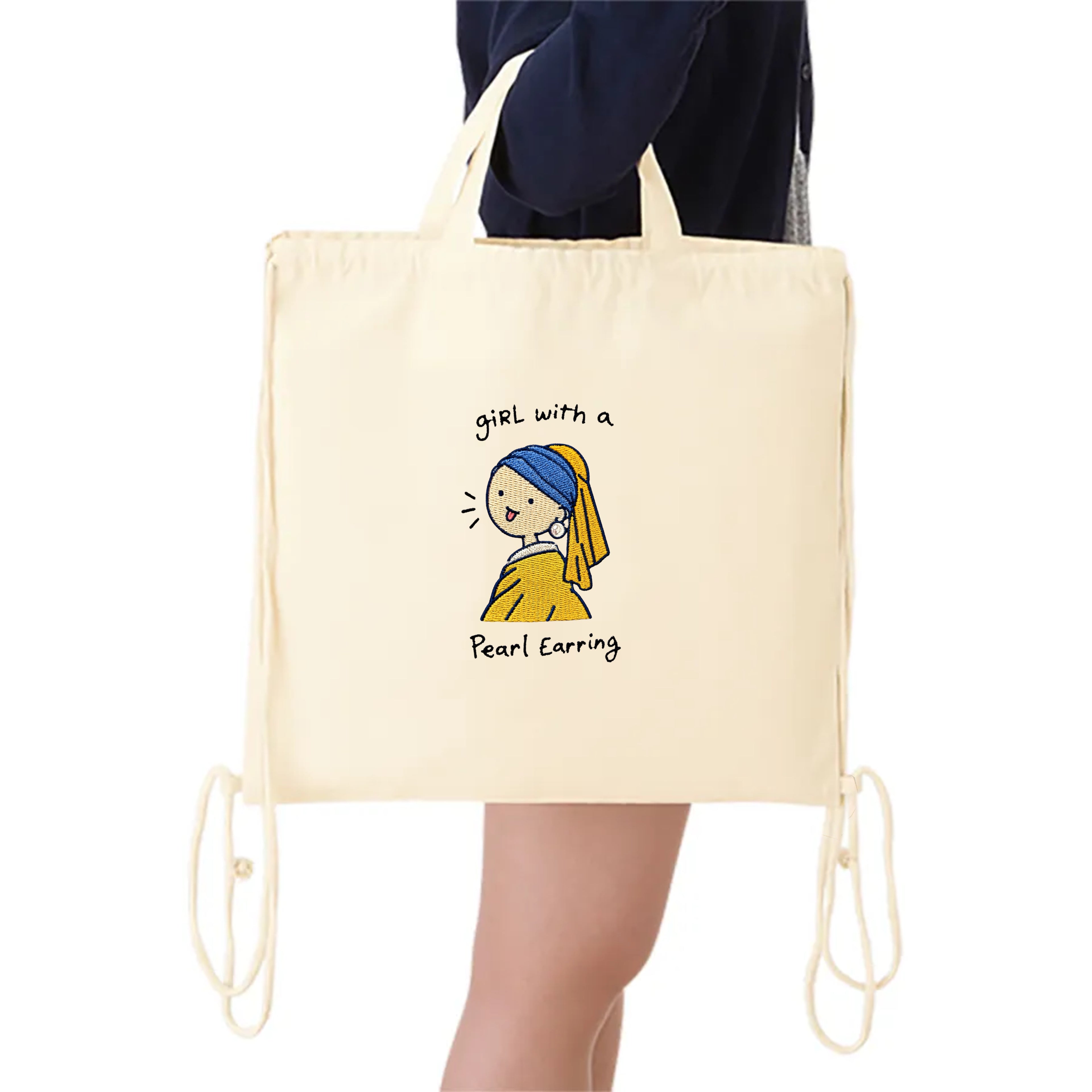 Girl With A Pearl Earring Embroidered Everyday Bag