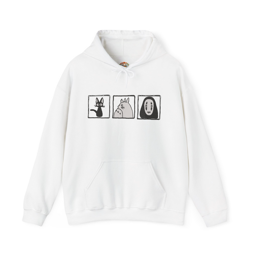 Ghibli Jiji Kaonashi Totoro Embroidery Hoodie | Sweatshirt | T-shirt