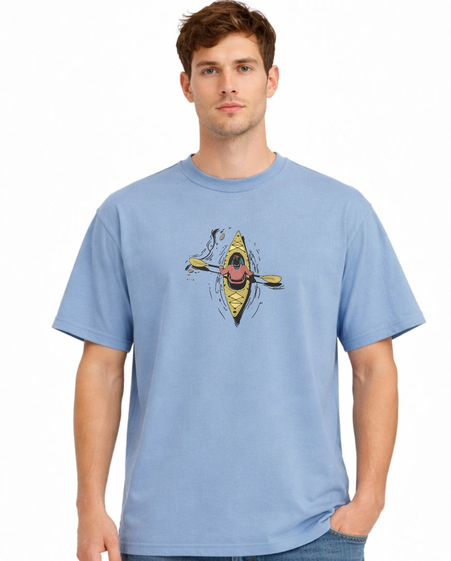 Embroidered kayaking Premium Cotton Heavyweight T shirt