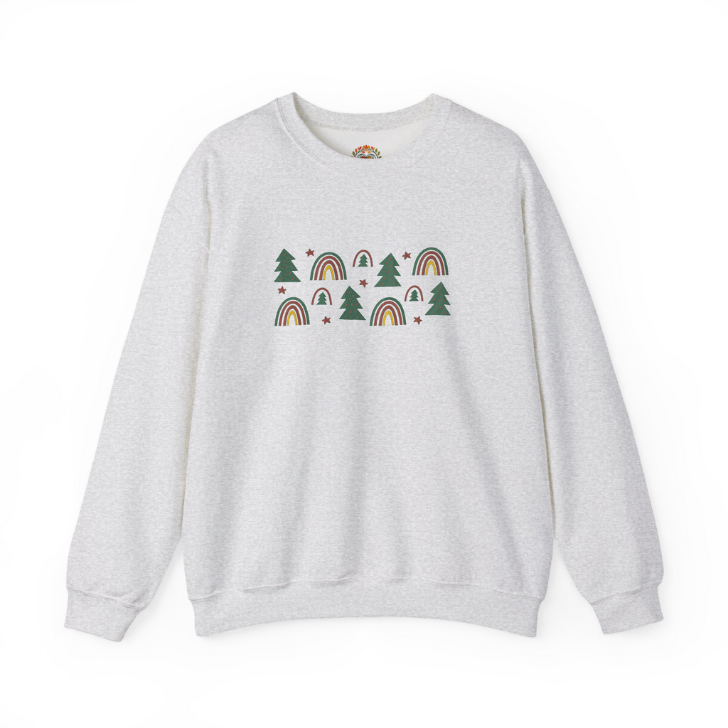 Colorful Christmas Trees Decoration Abstract Boho Embroidery Hoodie | Sweatshirt | T-shirt