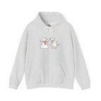 Sudadera con capucha y bordado de perro y camuflaje de muñeco de nieve navideño | Sudadera
