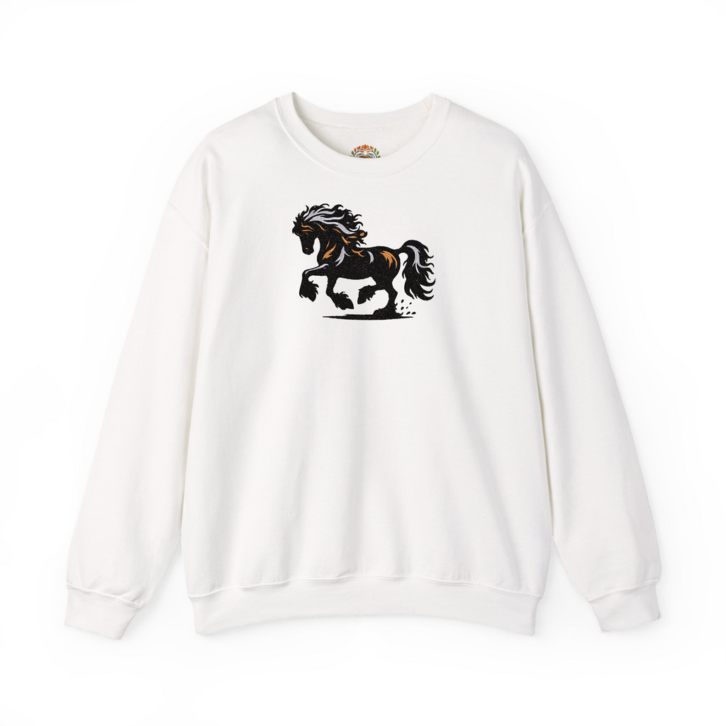 Friesians Stallion Horse Embroidered Hoodie | Sweatshirt