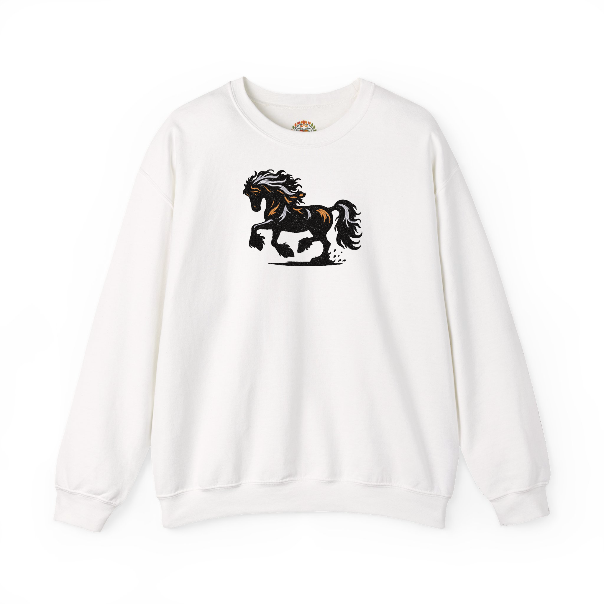 Friesians Stallion Horse Embroidered Hoodie | Sweatshirt