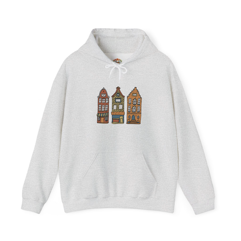 Amsterdam Canal Houses | Premium Embroidered 10 oz Heritage Hoodie