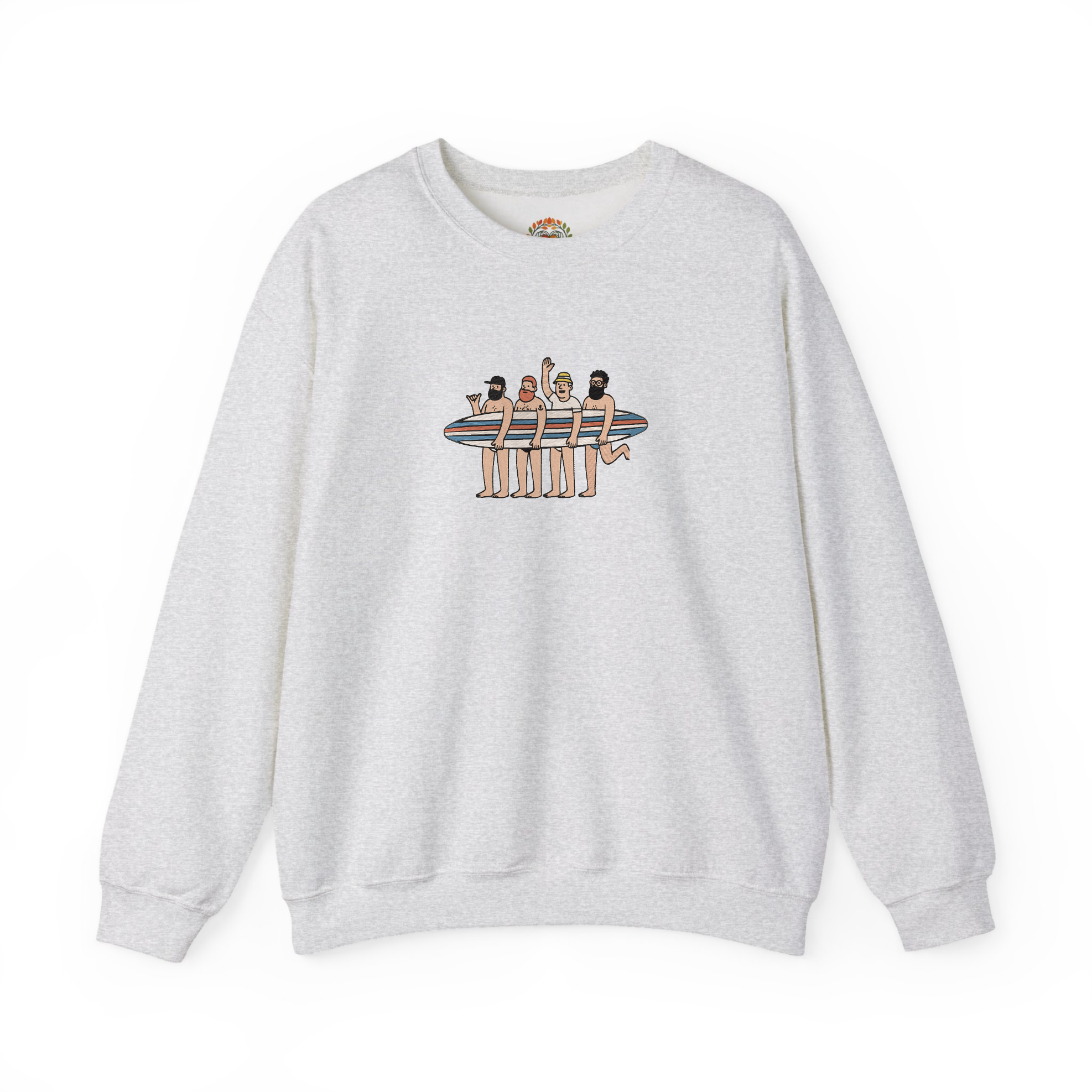 Surfers Gang on the Beach Embroidery Hoodie | Sweatshirt