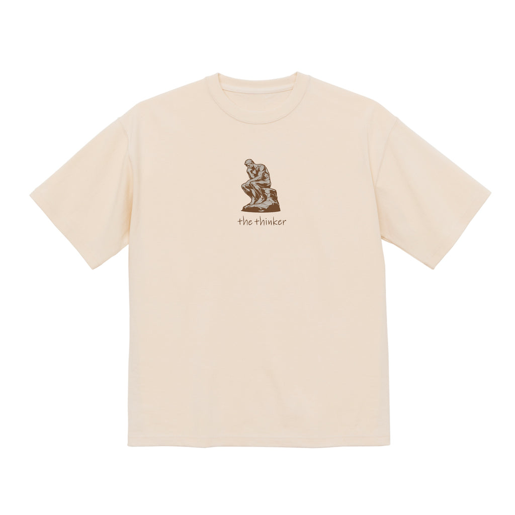 Embroidered The Thinker Le Penseur Auguste Rodin Premium Cotton Heavyweight T shirt