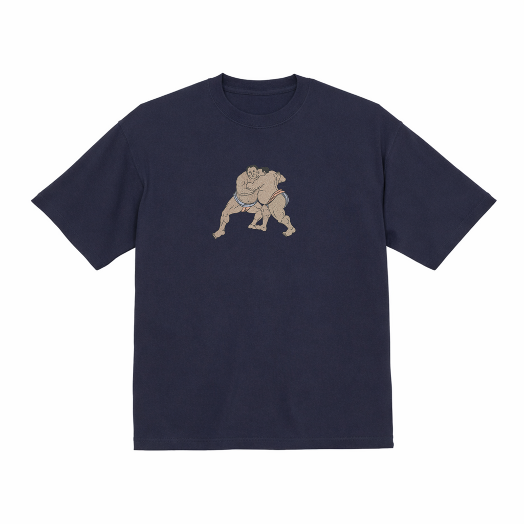 Sumo Japanese Rikishi Wrestling Streetwear Premium Cotton Heavyweight Embroidered T shirt