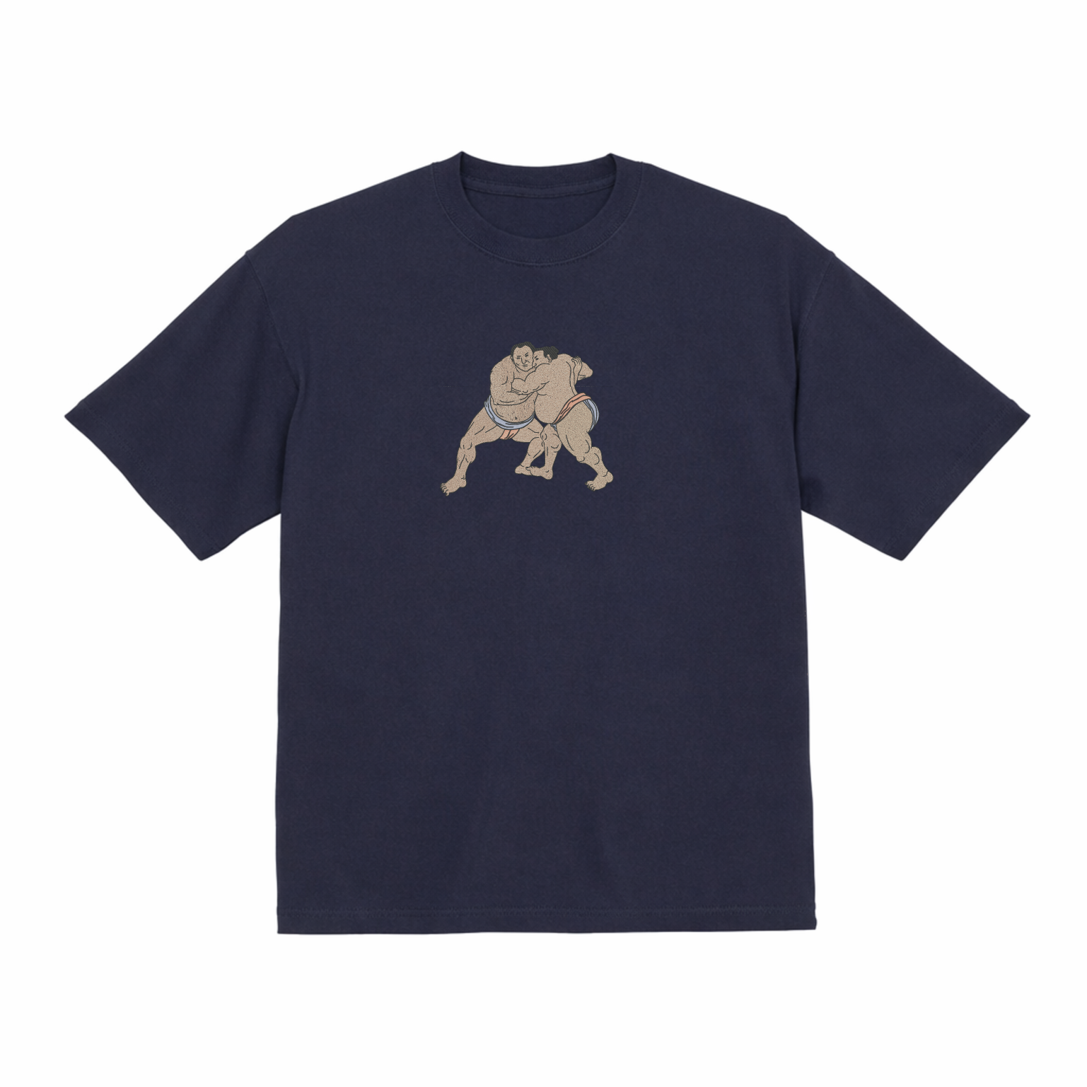 Sumo Japanese Rikishi Wrestling Streetwear Premium Cotton Heavyweight Embroidered T shirt