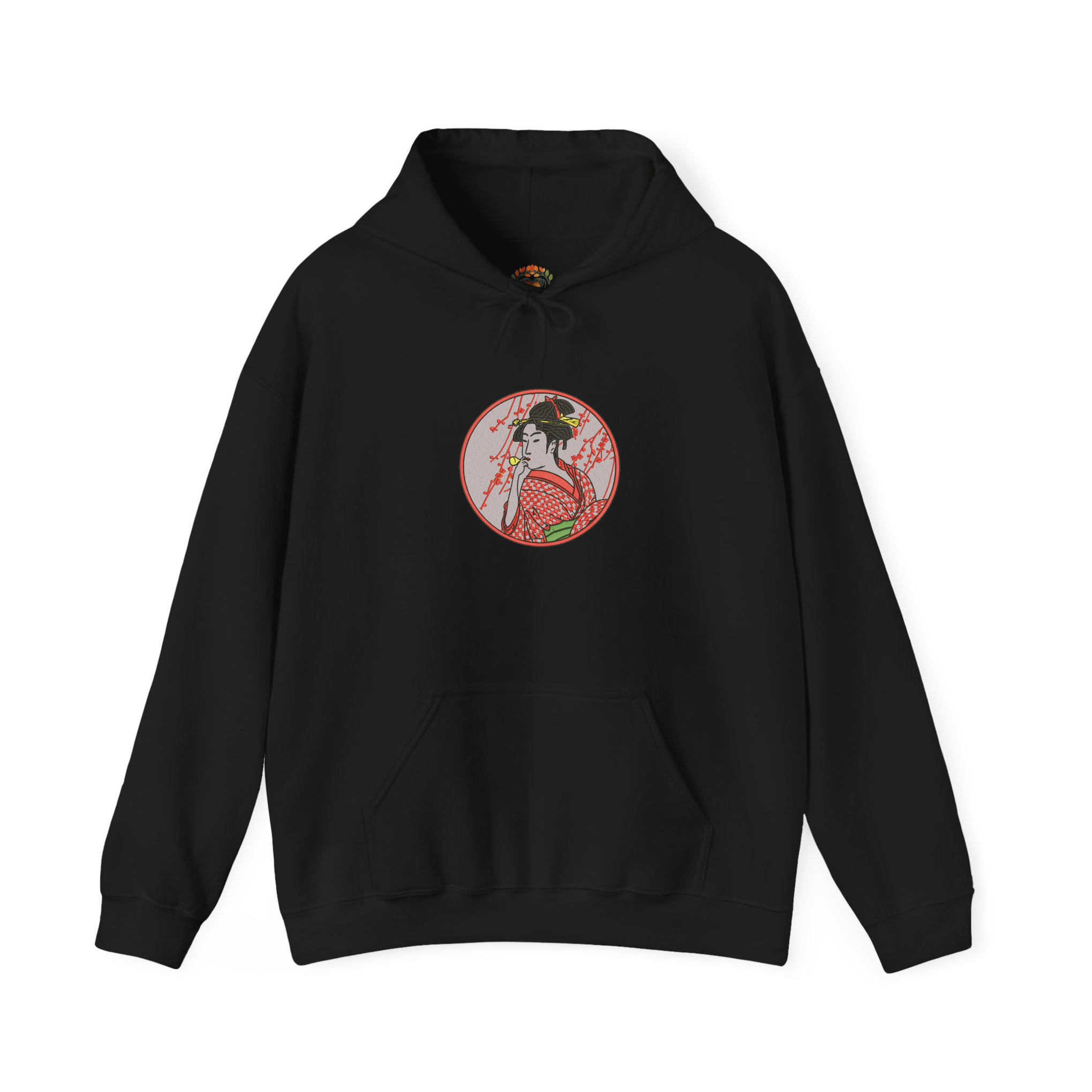 Japanese Courtesan Geisha Ukiyo-e Embroidered Hoodie | Sweatshirt